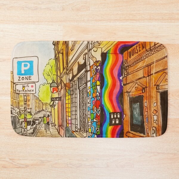 Item preview, Louisenstrasse Dresden Neustadt – Urban Sketch with Rainbow 01099 designed and sold by UMA Urban Sketch.