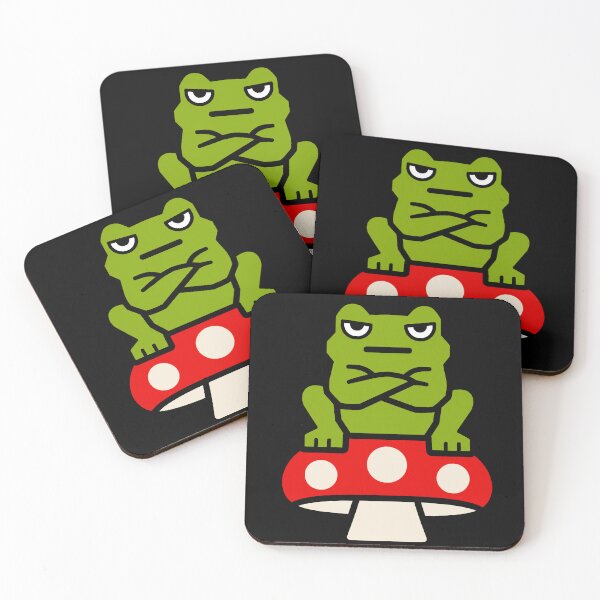 Item preview, Grumpy Frog on Mushroom designed and sold by Lyfeinsights.