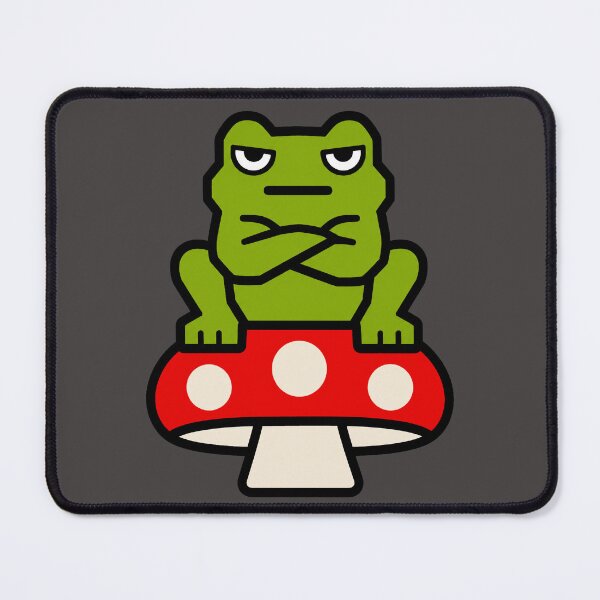 Item preview, Grumpy Frog on Mushroom designed and sold by Lyfeinsights.