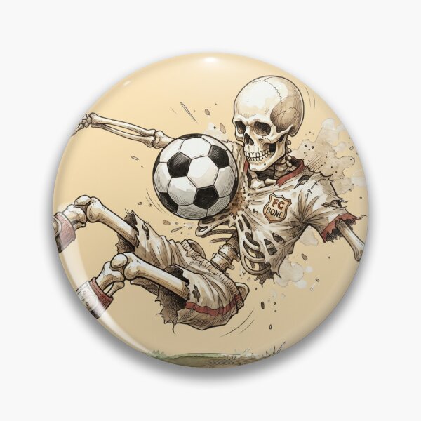 Item preview, Vintage Watercolor Skeleton Soccer Player Chest Trap Art designed and sold by BreezifyDesignStudio.
