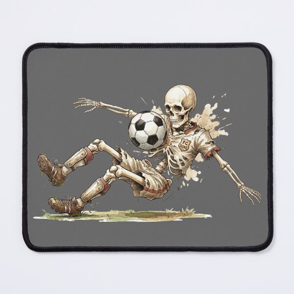 Item preview, Vintage Watercolor Skeleton Soccer Player Chest Trap Art designed and sold by BreezifyDesignStudio.
