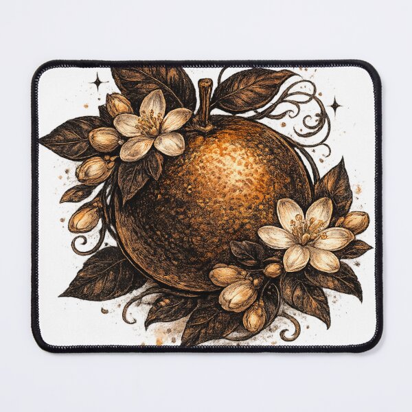 Item preview, Gothic Dark Orange Blossom Botanical Engraving – Dark Academia Citrus Art | Dark Aesthetic Gift designed and sold by irfanshikh.