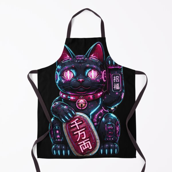 Item preview, Cyber Maneki Neko — Cyberpunk Lucky Cat Neon Japanese Art designed and sold by kummo-0319.