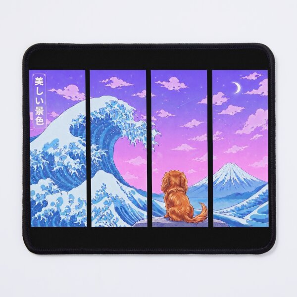 Item preview, Funny Long Haired Dachshund Japanese Kanagawa Wave Vapor Japan Boys Girls Kids designed and sold by FurryHavenPH.