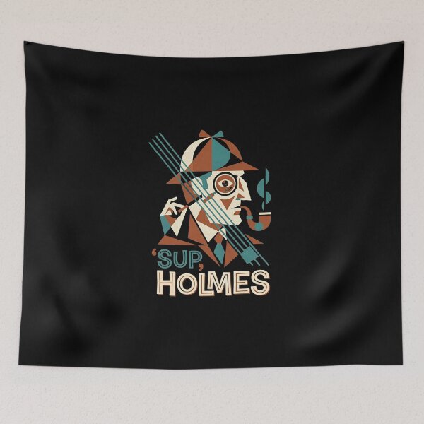 Artikelvorschau, Sup Holmes Lustige Sherlock Holmes geometrische Vektorkunst entworfen und verkauft von Fenay Designs.