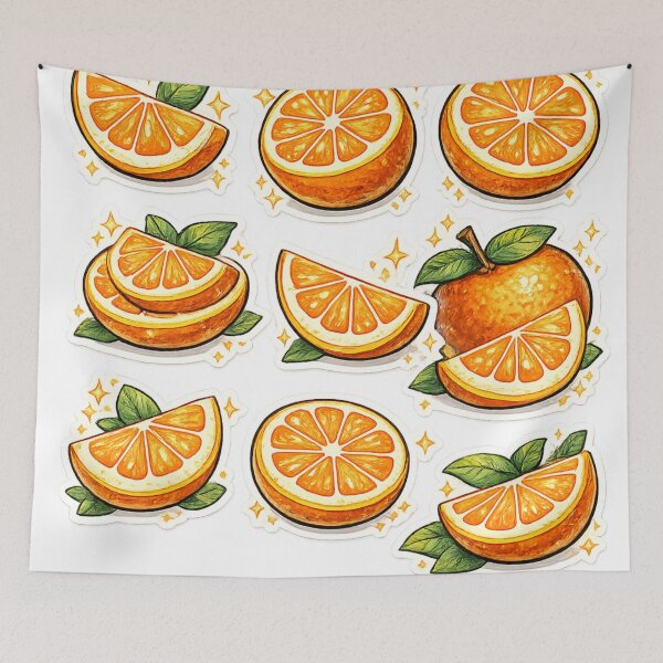 Item preview, Orange Slice Sticker Collection Watercolor Citrus – Cute Fresh Fruit Art Pack | Orange Gift designed and sold by irfanshikh.