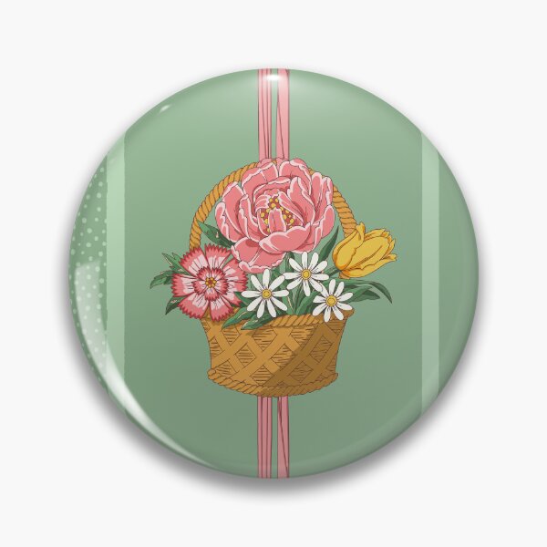 Item preview, Victorian Floral Stripe – Bouquets & Flower Baskets (Sage Green) designed and sold by vaner-vaner.
