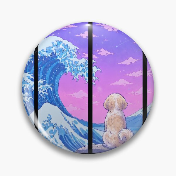 Item preview, Funny Maltipoo Japanese Kanagawa Wave Vapor Japan Boys Girls Kids designed and sold by FurryHavenPH.