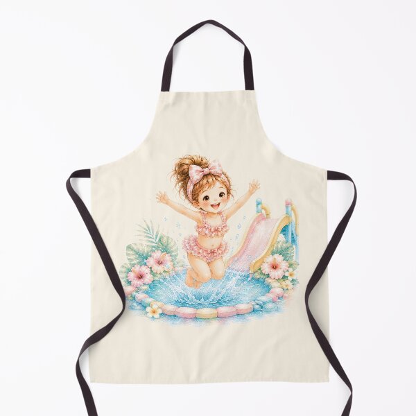 Item preview, Cute Summer Splash Girl | Water Slide Tropical Kawaii Illustration designed and sold by looplandger.