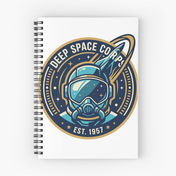 Item preview, Deep Space Corps EST 1957 Astronaut Helmet Face Saturn Rocket Teal Gold Badge designed and sold by Void and Neon.