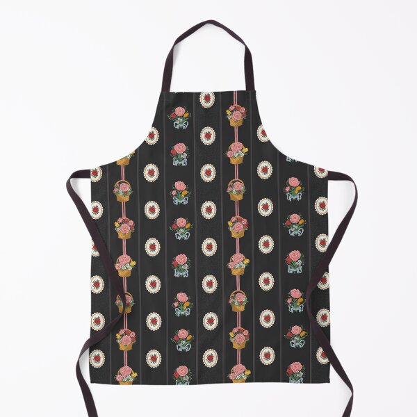 Item preview, Victorian Floral Stripe – Bouquets & Flower Baskets - Black designed and sold by vaner-vaner.