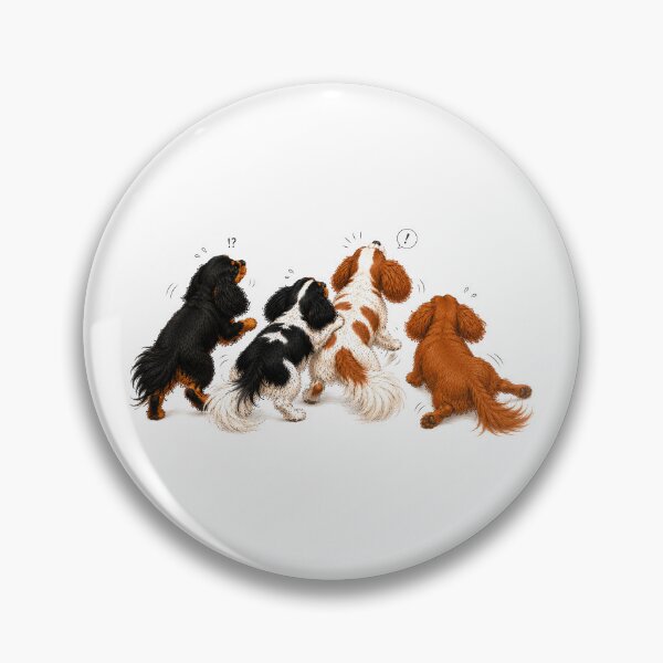 Item preview, Cavalier Traffic Jam | Cavalier King Charles Spaniel Watercolor Art designed and sold by SakuraWaStyle.