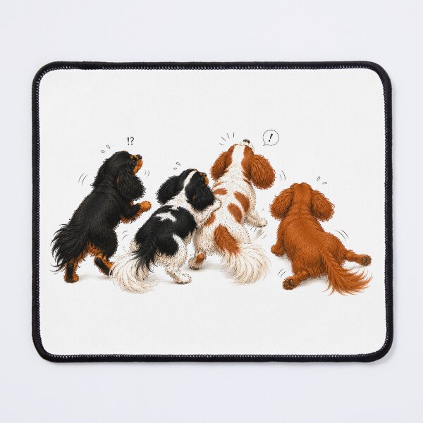 Item preview, Cavalier Traffic Jam | Cavalier King Charles Spaniel Watercolor Art designed and sold by SakuraWaStyle.