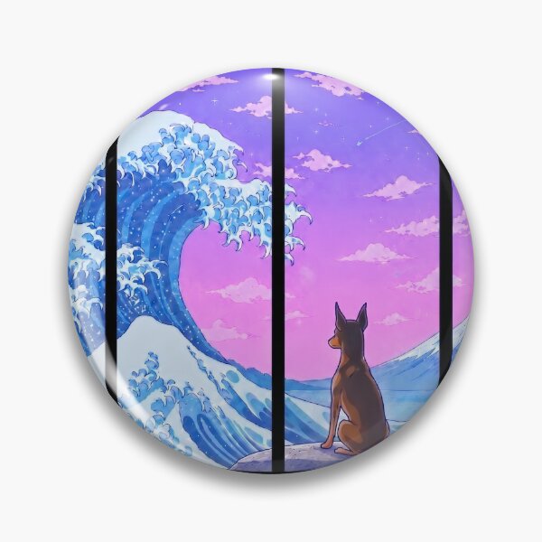 Item preview, Funny Miniature Pinscher Japanese Kanagawa Wave Vapor Japan Boys Girls Kids designed and sold by FurryHavenPH.