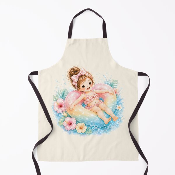 Item preview, Cute Summer Float Girl | Rainbow Pool Float Tropical Kawaii Illustration designed and sold by looplandger.