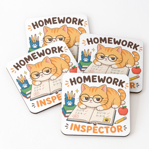 Item preview, Homework Inspector Cat Teacher designed and sold by INVITOARTE.