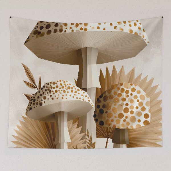 Item preview, Boho Geometric Mushroom — Large Minimalist Cottagecore Print designed and sold by daila70.