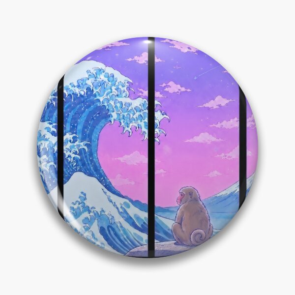 Item preview, Funny Monkey Japanese Kanagawa Wave Vapor Japan Boys Girls Kids designed and sold by FurryHavenPH.