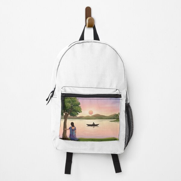 Item preview, Kerala Backwater Sunset - Traditional Indian Art Illustration designed and sold by Artgirldhanya.
