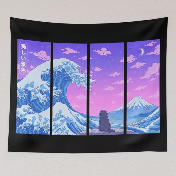 Item preview, Funny Newfoundland Japanese Kanagawa Wave Vapor Japan Boys Girls Kids designed and sold by FurryHavenPH.