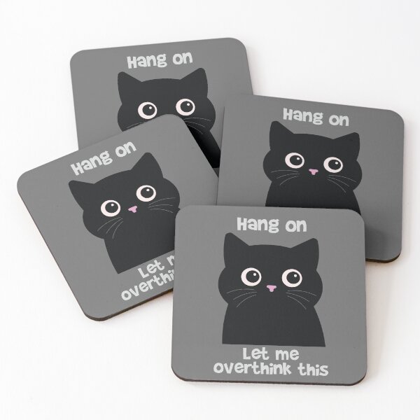 Item preview, Hang On Let Me Overthink This Black Cat Funny Introvert designed and sold by Hallowed Artistry.
