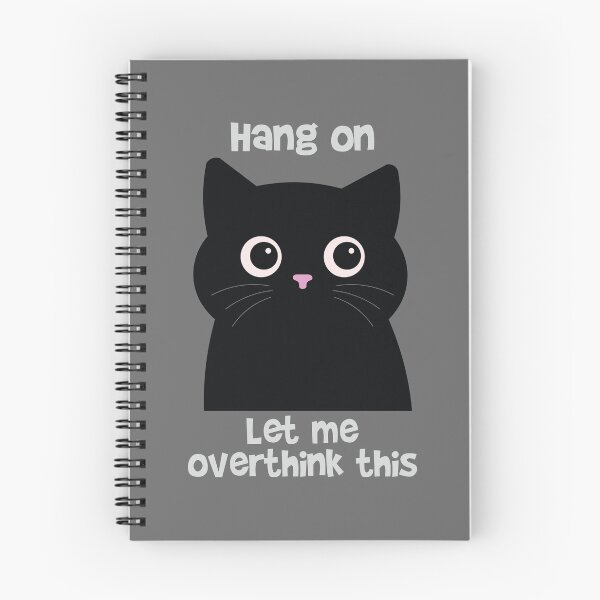Item preview, Hang On Let Me Overthink This Black Cat Funny Introvert designed and sold by Hallowed Artistry.