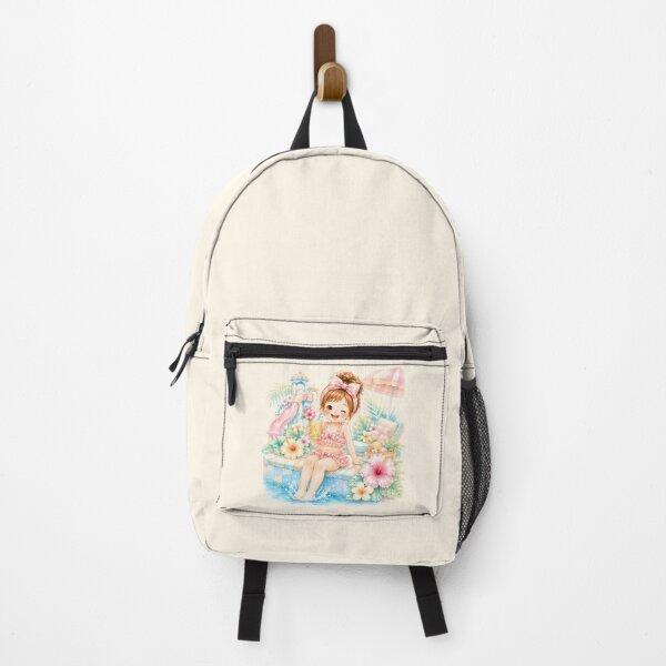Item preview, Cute Summer Poolside Girl | Tropical Lemonade Kawaii Illustration designed and sold by looplandger.