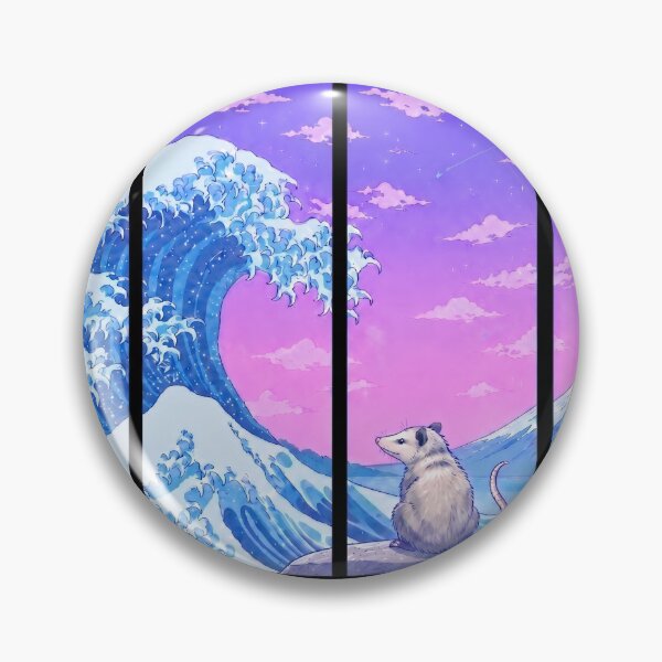 Item preview, Funny Opossum Japanese Kanagawa Wave Vapor Japan Boys Girls Kids designed and sold by FurryHavenPH.