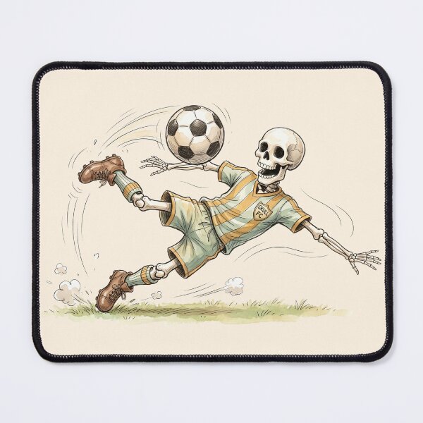 Item preview, Watercolor Skeleton Soccer Player Diving Volley Kick Art designed and sold by BreezifyDesignStudio.