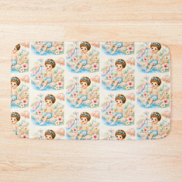 Item preview, Cute Summer Ice Cream Boy | Tropical Poolside Kawaii Illustration designed and sold by looplandger.