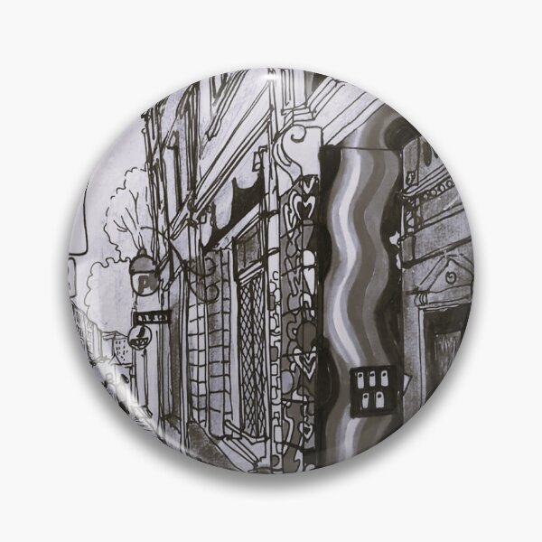 Item preview, Louisenstraße Dresden Neustadt – Black and white ink urban sketch designed and sold by UMA Urban Sketch.