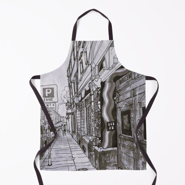 Item preview, Louisenstraße Dresden Neustadt – Black and white ink urban sketch designed and sold by UMA Urban Sketch.
