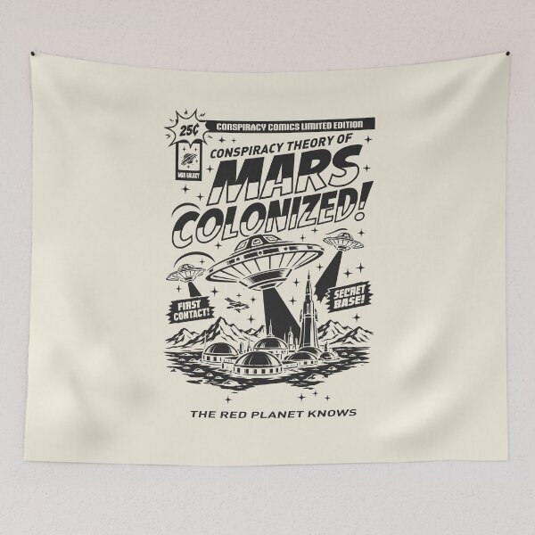 Item preview, Conspiracy Theory of Mars Colonized - Charcoal Black designed and sold by VoglR.