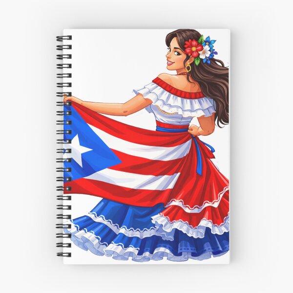 Item preview, Puerto Rican Traditional Dress Dancing with Puerto Rica Flag designed and sold by ryanapples2.