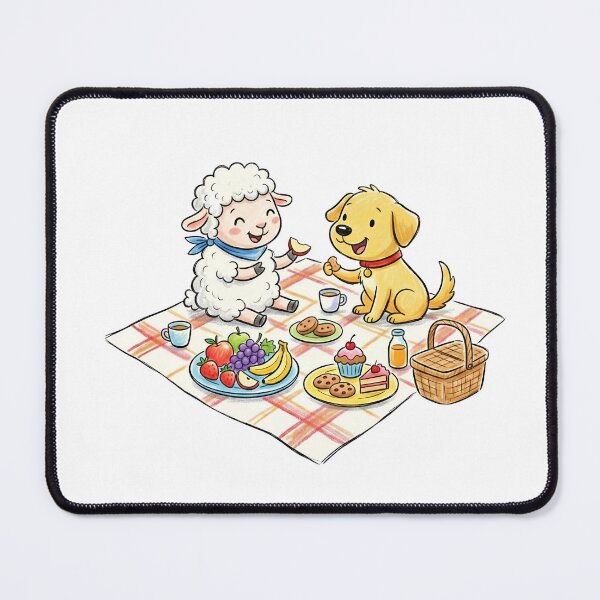 Item preview, Cute Dog and Sheep Picnic - Happy Sweet Treats Time designed and sold by TaiwanMemory.