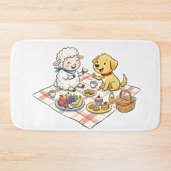 Item preview, Cute Dog and Sheep Picnic - Happy Sweet Treats Time designed and sold by TaiwanMemory.