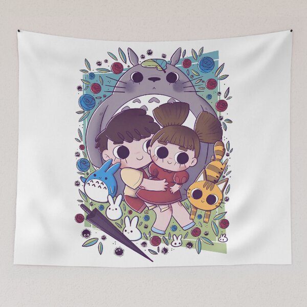 Item preview,  Cute kawaii art siblings [[totoros]] -%[ghiblis]%-playing aways cartoon style designed and sold by ITsyxuanart.