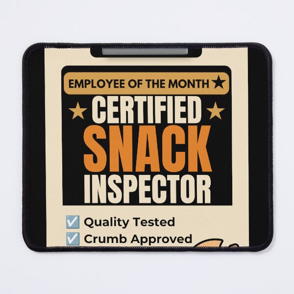 Item preview, Certified Snack Inspector Funny Food Lover Employee Badge T-Shirt designed and sold by Uvclick.
