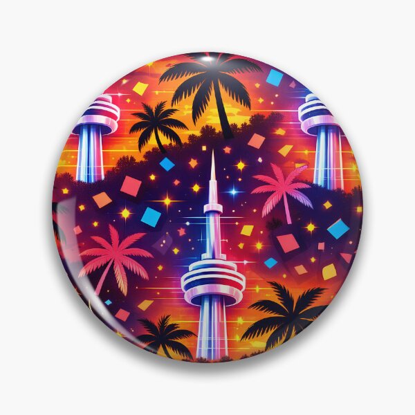 Item preview, Tropical Toronto – Neon CN Tower Pattern (XL Edition) designed and sold by SachaMuru.