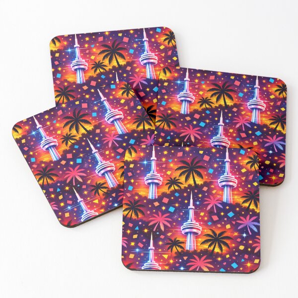 Item preview, Tropical Toronto – Neon CN Tower Pattern (XL Edition) designed and sold by SachaMuru.