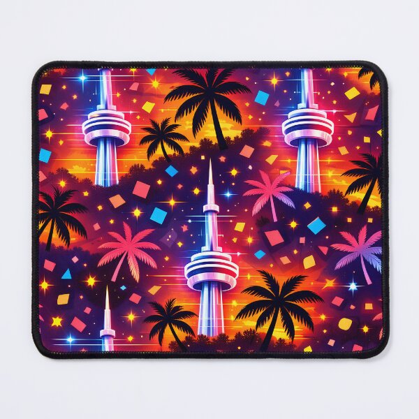 Item preview, Tropical Toronto – Neon CN Tower Pattern (XL Edition) designed and sold by SachaMuru.
