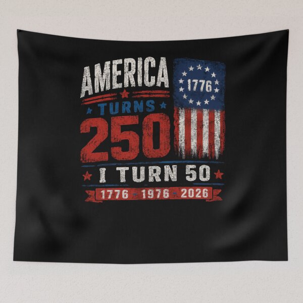 Item preview, America Turns 250 I Turn 50 American Patriot Birthday 2026 designed and sold by RetroMini2026.