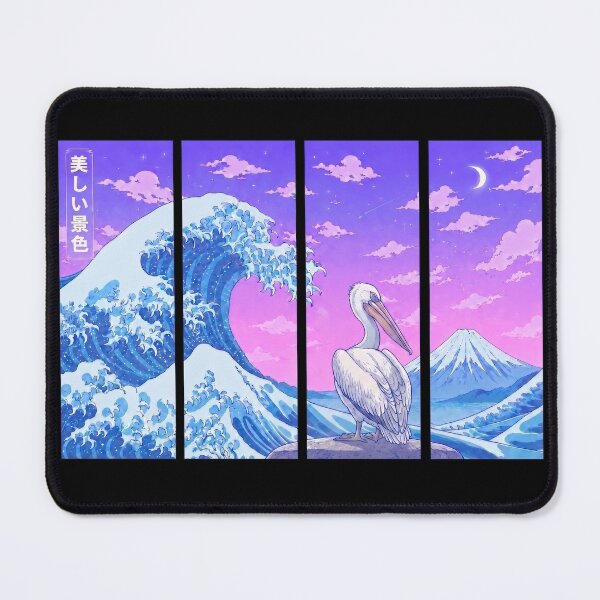 Item preview, Funny Pelican Japanese Kanagawa Wave Vapor Japan Boys Girls Kids designed and sold by FurryHavenPH.