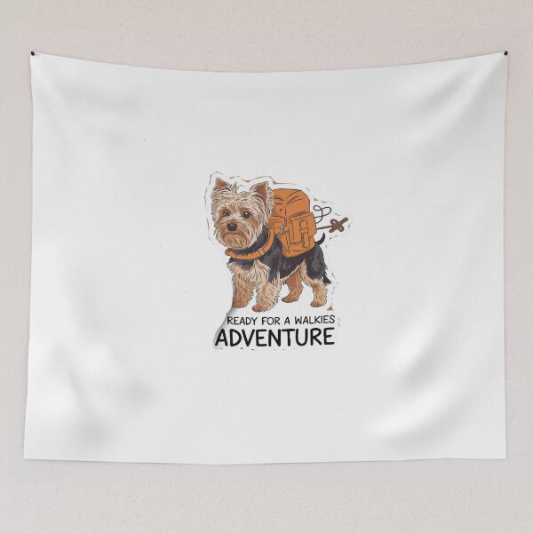 Item preview, Adventurous Yorkie with Backpack designed and sold by NiftyWrx.