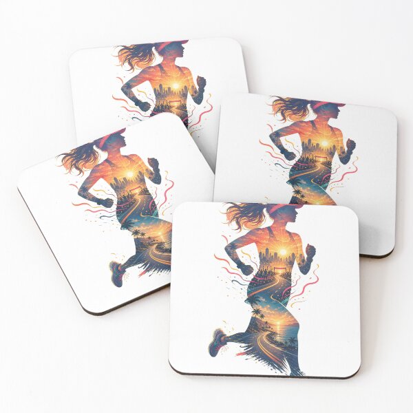 Item preview, 26.2 Marathon Runner Double Exposure Running Design designed and sold by CatalystAI.