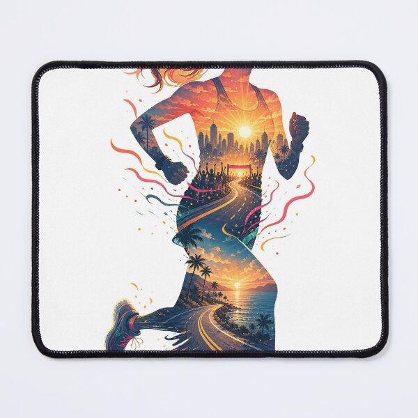 Item preview, 26.2 Marathon Runner Double Exposure Running Design designed and sold by CatalystAI.