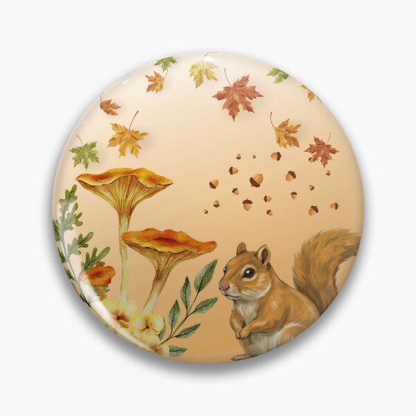 Item preview, Autumn Squirrel with Mushrooms and Leaves designed and sold by DidiDesignShop.