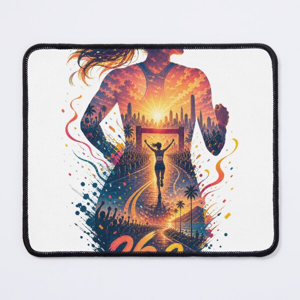 Item preview, 26.2 Marathon Runner Double Exposure Running Design designed and sold by CatalystAI.