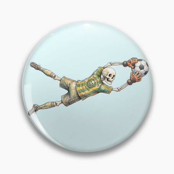 Item preview, Watercolor Skeleton Soccer Goalkeeper Flying Goal Save Art designed and sold by BreezifyDesignStudio.