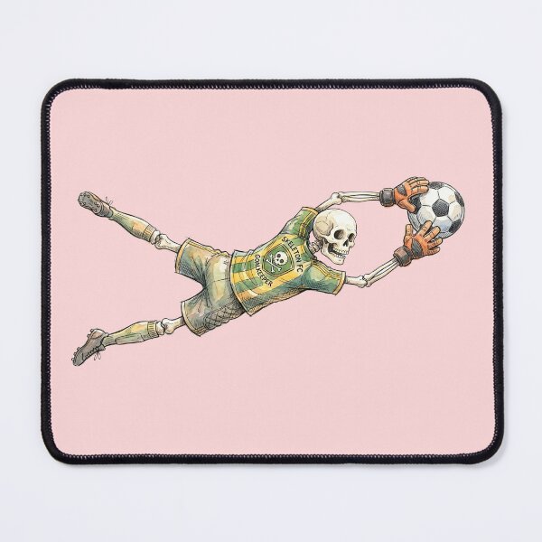 Item preview, Watercolor Skeleton Soccer Goalkeeper Flying Goal Save Art designed and sold by BreezifyDesignStudio.